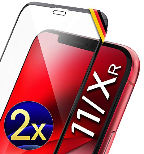 UTECTION 2X Panzerfolie [Besser als Glas] für iPhone 11/XR - Unzerstörbarer Displayschutz - Perfekte passform - Schutzfolie mit ALLEN Hüllen kompatibel - Super Haptik & Kinderleichte Anbringung