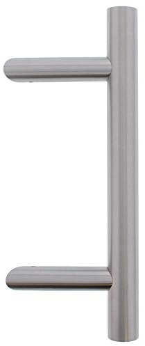 QPlus24 Türbeschlag Außen Haustürgriffe Edelstahl für Haustür Stossgriff 1 Stück Haustürbeschlag mit Befestigungsmaterial (Ausführung: Schräg L=330mm B=210mm)