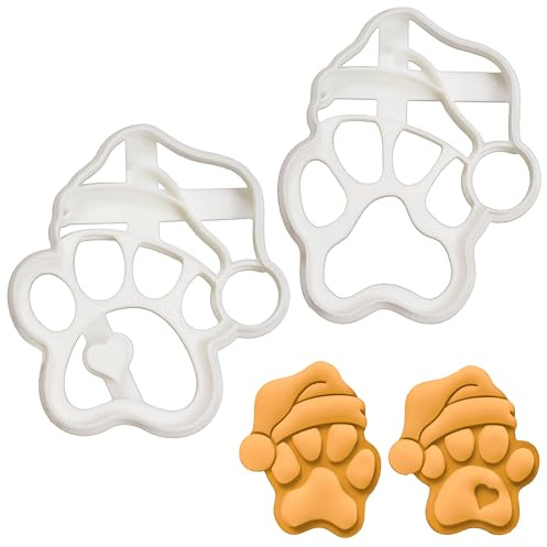 2er Set Santa Pfote Ausstechformen (Formen: Süße und Realistisch), 2 Teil