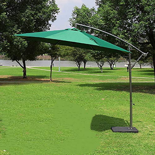 Sombrilla Cantilever, 10 pies/con manivela/Base Cruzada / 8 Costillas/ángulo Ajustable
