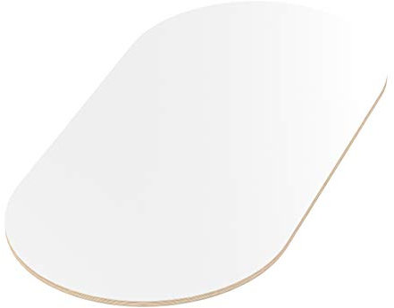 AUPROTEC Tischplatte 18mm weiß 500 mm x 400 mm ovale Multiplexplatte melaminbeschichtet von 40cm-200cm auswählbar Birken-Sperrholzplatten Massiv Holz Industriequalität Auswahl: 50x40 cm