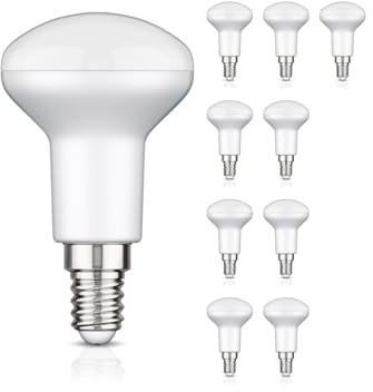 ledscom.de 10x E14 ampoules LED, R50, blanc chaud (2700 K), 6,2 W, 608lm, 116°, variateur à 3 niveaux, mate