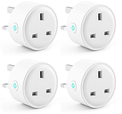 16A Smart Plug with Energy Monitoring, WiFi Outlet Smart Sockets Alexa Accessories with Timing, Remote Control, Alexa, G oogle Home, IFTTT, TUYA Smart Plug Smart Life, No Hub Required (4 Pack)