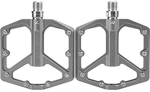 Keenso Flache Fahrradpedale, 1 Paar Mountainbike-Pedale aus Aluminiumlegierung rutschfeste Rennrad-Fahrradplattform Flache Pedale Fahrradzubehör(grau) Fahrrad und Ersatzteile Fahrräder und Zubehör