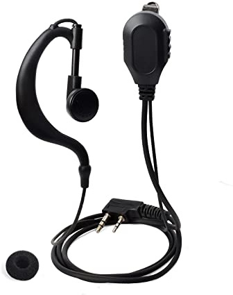 HYSHIKRA Radio G Shape Headset with Microphone G Shape Headphone Pendant Compatible with Baofeng UV-5R BF-888S Kenwood Walkie Talkie