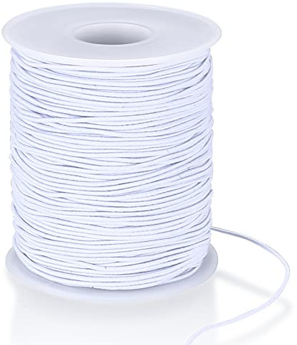 1mm x 100m/328 ft White Elastic Cords,Elastic String for Bracelet Making | Thread String Cord for DIY Craft Jewellery Bracelet Necklaces Making