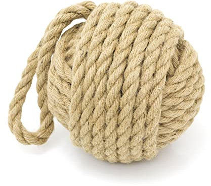 Traditional Monkey Fist Doorstop Nautical Door Stop | Natural Rope Knot Door Stop Nautical Rope Door Stopper | Beach Knot Rope Doorstops