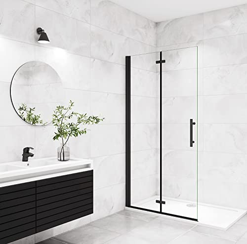 Aica Sanitär Walk-in Dusche Nano ESG Glas Duschwand Duschabtrennung Duschtür Faltbar Drehbar H195cm