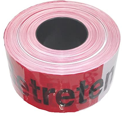 FLUID 10027 Absperrband Flatterband Trassierband mit Aufdruck BETRETEN VERBOTEN Länge 500 Meter extrem reißfest rot/weiß
