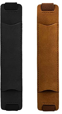 Porte Stylos à Bande Elastique, Porte-Stylos à Bande élastique Réglable, Porte-Stylo pour Cahiers, Porte-Stylo de Journal, pour Journaux, Cahiers, Noir et Brun, 2 Pièces