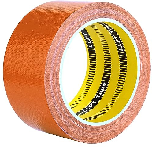 LLPT Cinta Americana Naranja 50MM x 14M General Cinta de Tela | Adhesivo Fuerte para Cajas Envíos Manualidades de Bricolaje Decoración Interior y Exterior