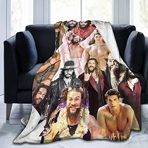Suehome Jason Momoa - Manta suave y cómoda de forro polar de lana para sofá, oficina, coche, camping, yoga, viajes, decoración del hogar, manta de playa de felpa acogedora, regalo