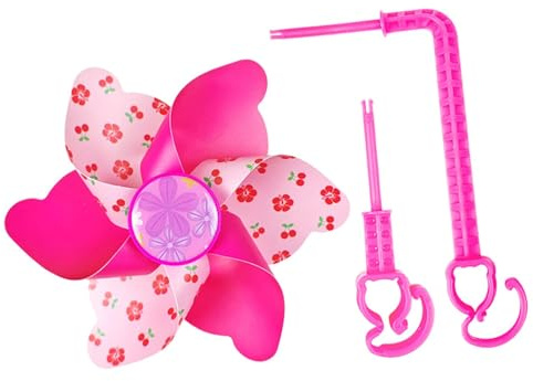 Hellery Windmill Fahrrad Lenker Windmühle Kinder Fahrrad Windspiel Pinwheel mit Einfacher Montage aus PP Material Und Rotierendem Windrad für Kinderfahrrad, kleine Blume