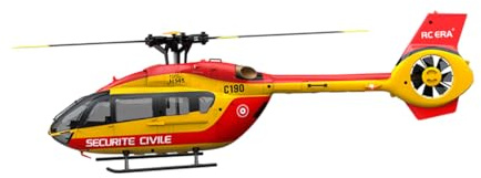 GOUX 1:30 C190 H145 RC-Hubschrauber für Erwachsene, 2.4G 6CH einmotoriges gyroskopisches Flugmodell, Geschenk für Erwachsene und Jugendliche (RTF Version/Rot-Gelb)