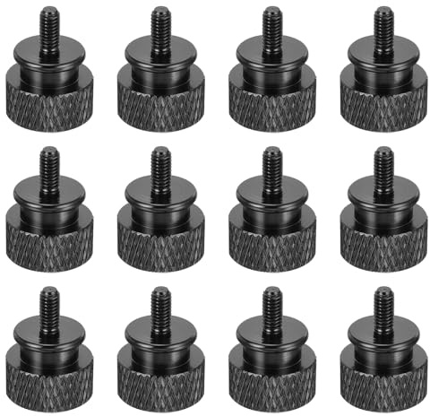 QUARKZMAN 12 Stück M3x6mm gerändelte Daumenschraube, Schwarz | Computergehäuse Gewindeschrauben, Aluminiumlegierung Schraube für PC-Gehäuse