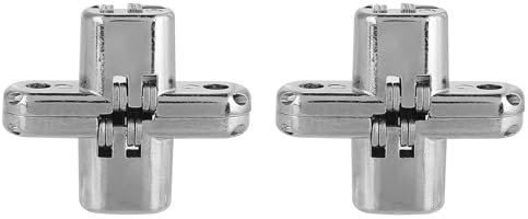 Sonew Cerniera Nascosta 2 Pezzi, Cerniera per Porta a Croce Nascosta Cerniere Invisibili in Lega di Zinco 180 Gradi per Porta Dell'Armadio dei Mobili