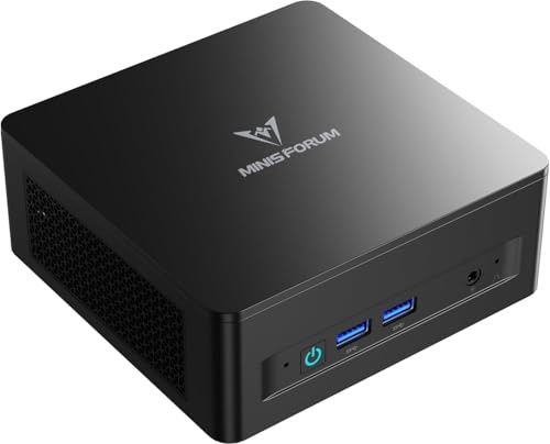 MINISFORUM UM760 Slim Mini-PC, AMD Ryzen 5 7640HS (6 Núcleos/12 Threads, hasta 5,0 GHz), 32GB DDR5, 512GB PCIe 4.0 SSD, DP/HDMI 2.1/USB 4, Wi-Fi 6E, Bluetooth 5.2