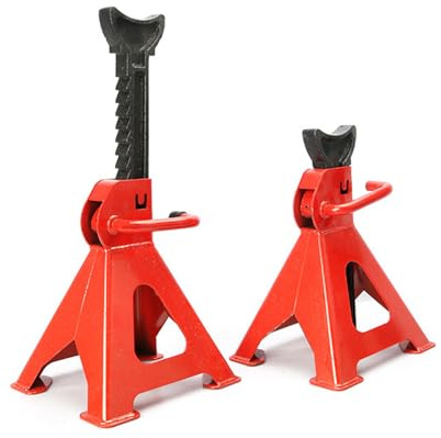 Shkalacar Chandelles à crémaillère, 2 pièces chandelle Fixes à crémaillère, Verrouillage et Repose-Pieds Hauteur de Levage 29,5-43 cm/11,61-16,93 Pouces-3 tonnes pour Voitures ATV