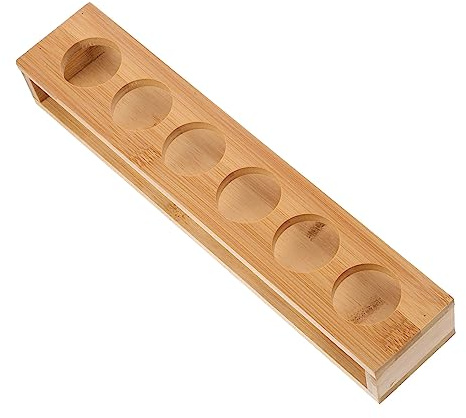 Amosfun Bandeja para Vasos de Whisky de Madera Beige Pequeños Orificios | Copas de Vino y Shot Glasses, Uso en Fiesta y Home Bar, Acabado de Fina Manufactura, Fácil de Limpiar