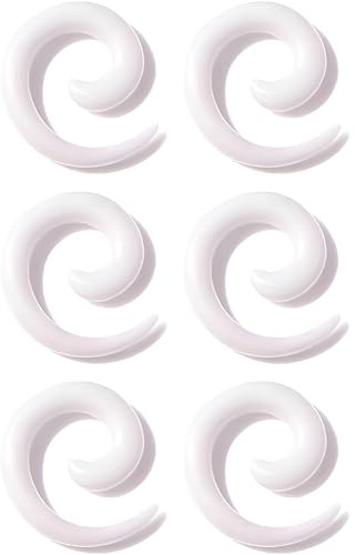 3 Paar Schwarz 1.6 mm(14 G) Acryl Ohrloch Dehnspiralen Plugs Tunnel Kegel Dehnungsschnecke Acrylkegel Dehnschnecke Set Ohrringe Dehnstab Piercing Spirale Ohr Expander Frauen Herren
