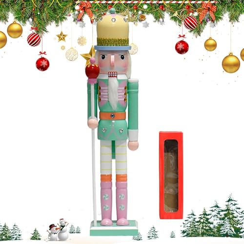Figurines de Casse-Noisette de Noël,Décor de Noël Casse-Noisette - Grandes figurines de décorations en bois,Ornements pour la maison, décorations de vacances de 19,68 pouces, fournitures de fête, déco