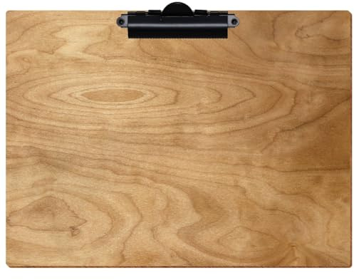 Bütic Holz Klemmbrett Standardform Birke rustikal für DIN A3 A4 A5 A6 aus 3mm Birkensperrholz und mit widerstandsfähigem Klarlack versiegelt