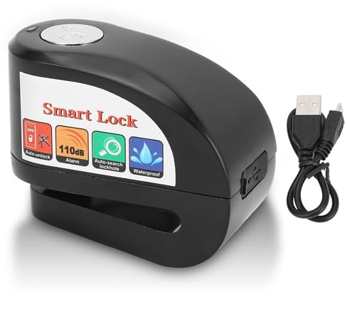 Motorcycle Lock, Disc Brake Lock with 115db Alarm Sound, Bluetooth Heavy Duty Motorcycle Locks Anti Theft for Motorcycles Wheel Lock, Rain Proof Scooter Dirt Bike Lock