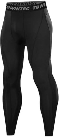 Towintec Pantalon de Compression pour Hommes Séchage Rapide Baselayer Long Sport léger Respirant Leggings Pantalon de Course Tight et Extensible Caleçons de Collant Basketball Fitness Jogging