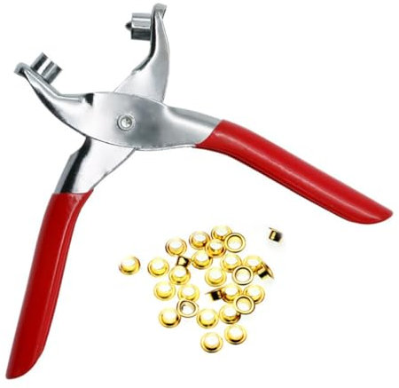 LALAFINA Ösenzange Mit Metallösen Robuste Nietenzange Für Leder Stoff Und Canvas Gürtel-locherzange Mit Rutschfestem Griff Einfaches Ösen Setzen Und Reparieren Langlebiges Handwerkzeug