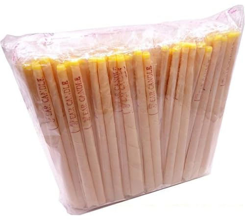 Bougies pour les oreilles 100pcs / Set jaune oreille Les bougies d'oreille naturelle Cire d'abeille bougies auriculaires Cônes Cire Oreille organique suppression oreilles bouchées thérapeutique Tinnit