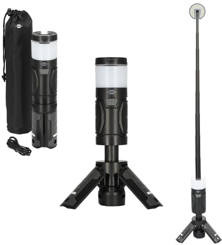 Brennenstuhl uppladdningsbar LED utomhuslampa UL 400 AT (campinglampa 400lm, IP44, upp till 24h ljustid, dimbar, utdragbar upp till 1,03m, powerbank, inkl. USB C-laddningskabel)