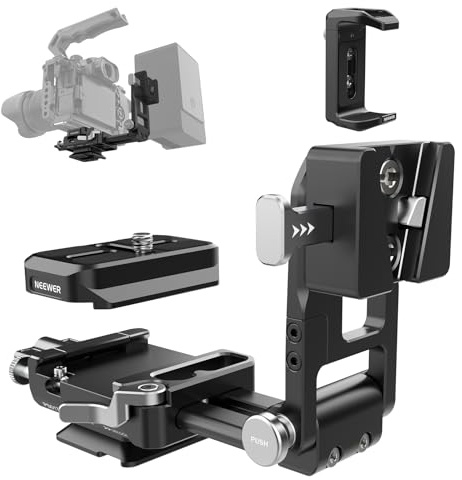 NEEWER V Mount Battery Plate mit Arca Typ QR Platte, tragbarer Ladegeräthalter, Faltbarer V Lock Adapter für NEEWER PS099E, kompatibel mit DJI RS4 RS3 Gimbal Kamera Käfig Video Rig Zubehör, PS017A