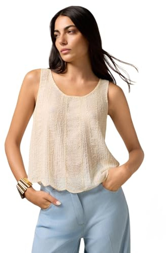 Oltre: Top con Ricamo in Perline Bianco. M Stagione Autunno Inverno 2025