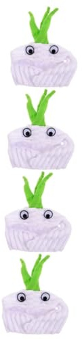 VICASKY 4 Pièces Chapeau Hiver pour Animaux Forme Ail Ail Bonnet Thermique Protecteur pour Chien et Chat Confortable et Chaud pour de Noël