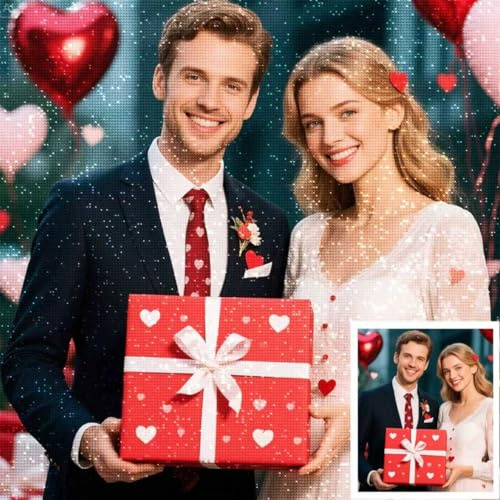 Rainsar Diamond Painting Eigenes Foto - Benutzerdefinierte 5D Diamant Painting Personalisiert, DIY Set für Erwachsene mit Bildern Home Decor, Jubiläum & Weihnachten Decor - Runder Diamant, 30x30cm