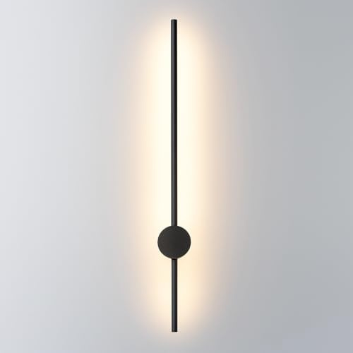 Dopa Applique da Parete LED 12W in Alluminio Barra Luminosa Design Moderno Linea Slanciata 80 CM Illuminazione Indiretta Anti AbbagliamentoLampada per Soggiorno Camera e Ufficio (Nero)