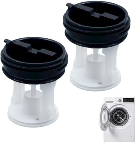 Filtre à Peluches de Rechange pour Machine à Laver Multimarques, 2 Pièces Remplacement pour Filtre à Peluches Haute Efficacité, Protection Optimale de la Pompe