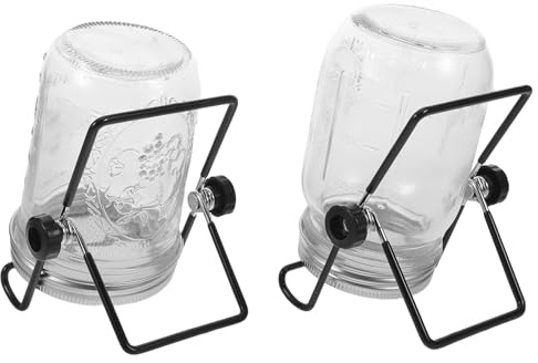 SOIMISS 2 Stück Keimgläser mit Edelstahl Siebdeckel 473 ml Universelles Sprossenglas mit Halter für Microgreens und Bohnensprossen Platzsparend für Küche und Balkon