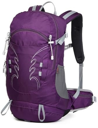 snowboardväska med 30L Utomhus Vandringsryggsäck För Män Sport Klätterväska Mochila Camping Bergsklättring Resor Vandring Motorcykel Skidväska(Purple)