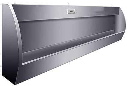 Urinoir à capteur automatique en acier inoxydable 304, urinoir mural pour hommes, chasse d'eau haute efficacité anti-éclaboussures, urinoir de salle de bain commercial pour écoles et lieux 150cm/59in