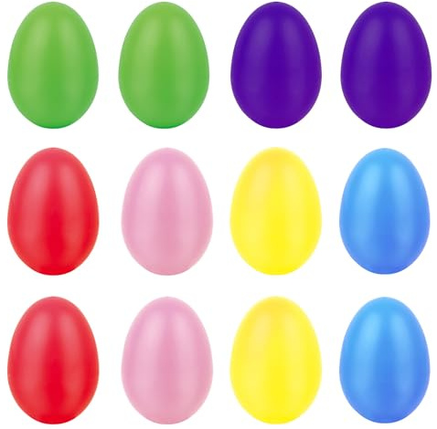 12 unidades de coctelera de huevos vivos para niños, herramienta de percusión orff, promueve la apreciación de la música, el desarrollo de las habilidades motoras finas, coctelera de huevos