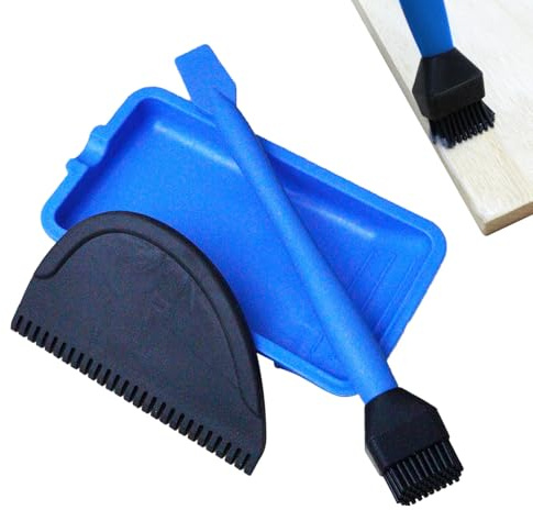Esparcidor de pegamento para madera - Kit de 3 piezas con cepillo de silicona, bandeja y peine | Práctico aplicador para pegamento para madera, bricolaje, carpintería, proyectos de manualidades y