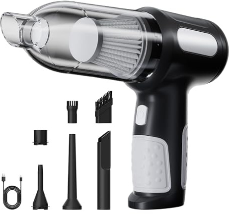 Générique Aspirateur de Voiture – Aspirateur à Main, Outil de Nettoyage Haute Puissance avec Batterie Rechargeable, Nettoyeur d'intérieur Compact, Nettoyage léger des Tapis, dépoussiéreur sans Fil