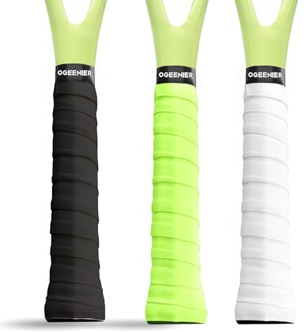 Ogeenier 3-pack greppband, tennisracket, unisex, halkskydd och anti-svett för tennis, greppband, mjukt naturligt grepp, overgrip tennisracket, för badminton, squash, padel