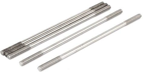 sourcing map 5Pcs Goujon Double Extrémité Fileté Vis Boulon M6 x 160mm | 304 Inox Acier