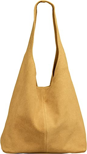 Caspar große Damen Wildleder Tasche Hobo Bag Shopper - CLASSIC LINE - Modell No.767 - Made in Italy