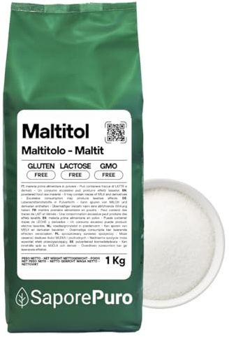 Saporepuro MALTITOLO 1000 gr - 500 gr - dolcificante naturale, sostituto dello zucchero con poche calorie, ideale per dolci bevande e ricette keto senza zucchero
