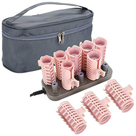 10 rulos de pelo con calefacción, recargables, rizadores eléctricos profesionales, herramienta para peinar el cabello, fácil de operar, termostato de 160 grados, calor rápido, fácil de llevar, 2