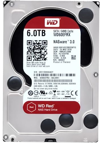 Western Digital WD röd NAS hårddisk WD30EFRX – hårddisk – 3 TB – intern – 3,5 tum – SATA 6 GB/S – buffert: 64 MB – för My Cloud EX2, EX4, WD30EFRX/WDZ30EFRX