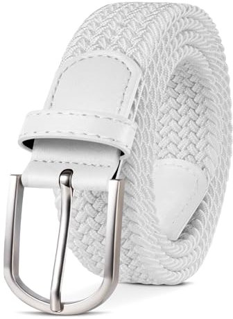 TANGCHAO Stoffgürtel Stretchgürtel Elastik Flechtgürtel Geflochtener und Elastischer Dehnbarer Gürtel für Damen und Herren Breite 3.3cm BAI-90cm